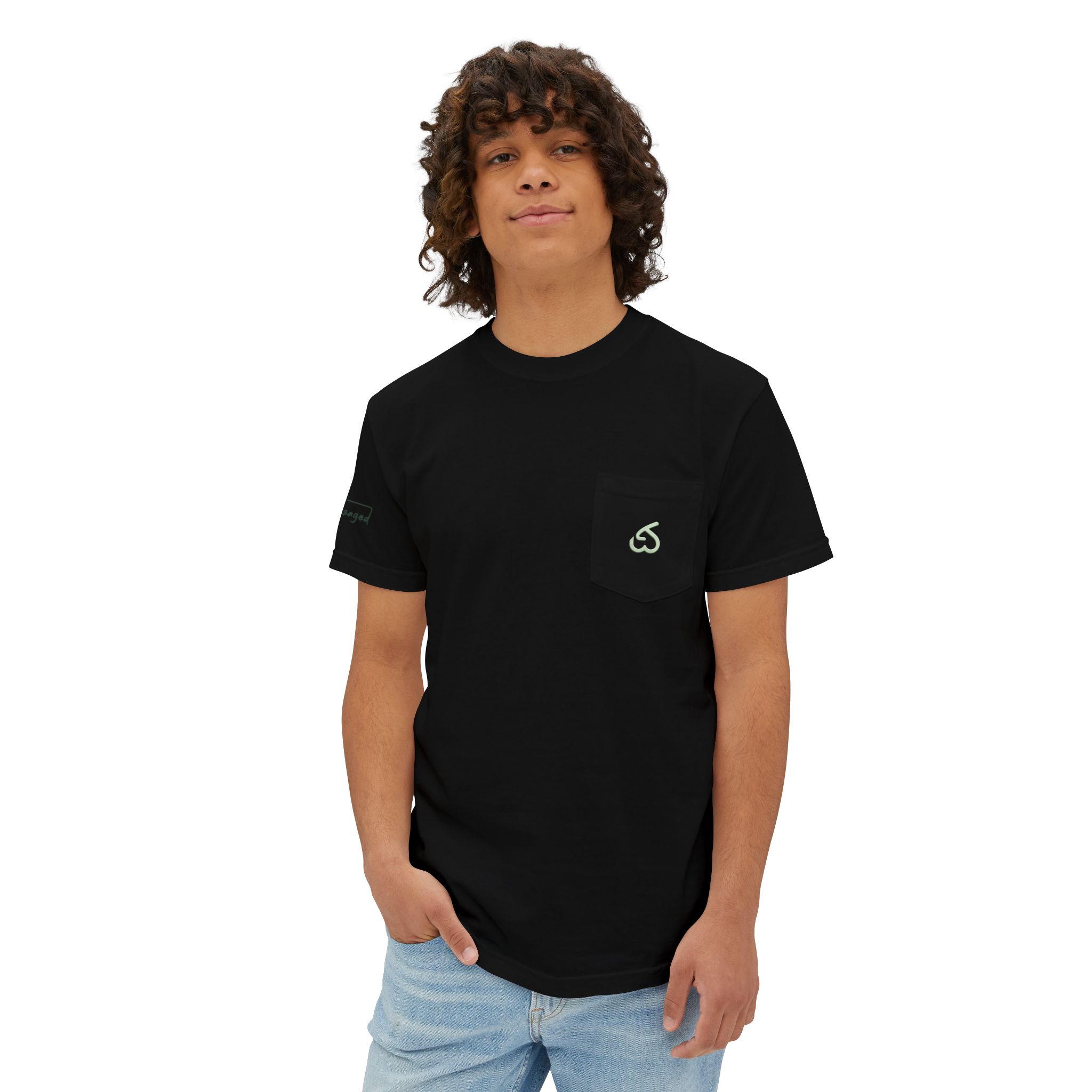 Pocket T-Shirt — Minimalist Beach Surf Graphic Pocket Tee - Image 15