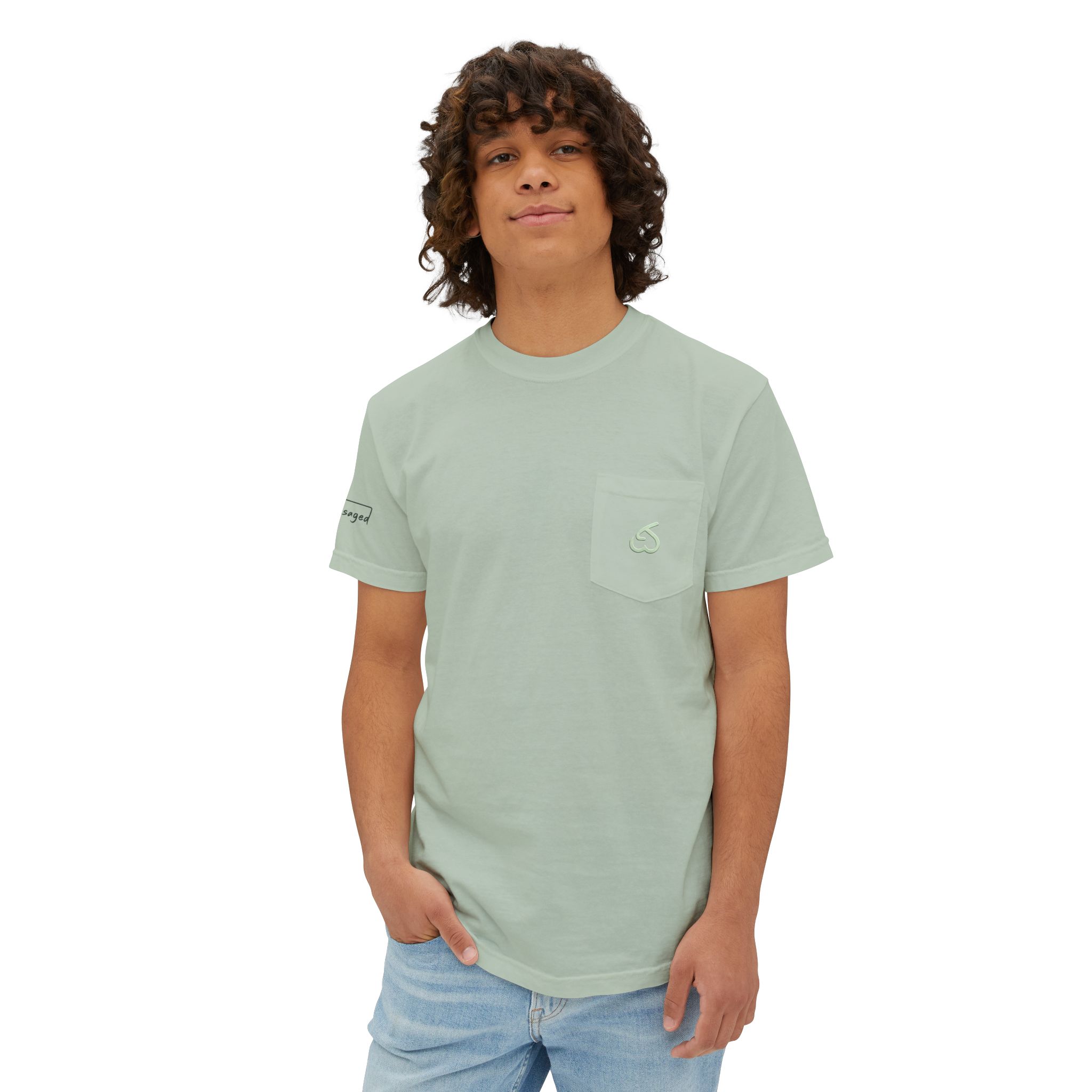 Pocket T-Shirt — Minimalist Beach Surf Graphic Pocket Tee - Image 11